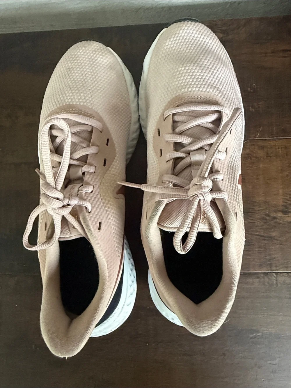 Nike Women's Pink React Foam Running Shoes with Metallic Swoosh